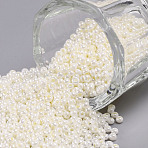 11/0 FGB Grade A Ceylon Glass Seed Beads, Round, Floral White, 2.3x1.5mm, Hole: 1mm, about 5300pcs/50g(X-SEED-N001-B-0481)