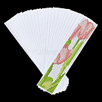 14T Cotton Bookmarks for Cross Stitch Making, Rectangle, White, 244x50x0.6mm(DIY-WH0671-098A)