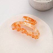 Transparent Floral Pattern Acrylic Claw Hair Clips, Hair Accessories for Girl, Women, Sandy Brown, 82mm(PW23031335073)