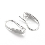 Brass Earring Hooks, with Horizontal Loop, Platinum, 18x5.5x10.5mm, Hole: 3.5mm, Pin: 1mm(X-KK-L134-05P)