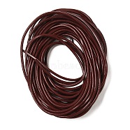 Cowhide Leather Cord, Leather Jewelry Cord, Jewelry DIY Making Material, Round, Dyed, Dark Red, 2mm(X-LC2MM006-02)