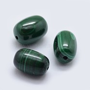 Natural Malachite Beads, Oval, 12x8~9mm, Hole: 1.2mm(G-F571-14)