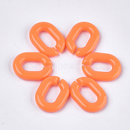 Acrylic Linking Rings, Quick Link Connectors, For Jewelry Chains Making, Oval, Dark Orange, 19x14x4.5mm, Hole: 11x5.5mm, about 680pcs/500g(OACR-S029-54B-07)