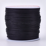 Round Nylon Threads, for Chinese Knot Making, Black, 1.5mm, about 50yards/roll.(NWIR-WH0009-15A-21)