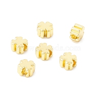 Brass Beads, Long-Lasting Plated, Clover, Real 18K Gold Plated, 5x5x3mm, Hole: 1.6mm(KK-E280-11G)