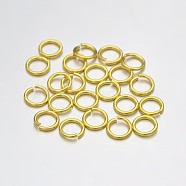 Brass Open Jump Rings, Golden, 23 Gauge, 3x0.6mm, Inner Diameter: 1.2mm, about 2272pcs/50g(X-KK-E647-17G-3mm)