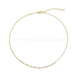Cubic Zirconia Column Pendant Necklace with Brass Cable Chains, Golden, 13.78 inch(35cm)(UU3534-1)