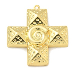 Rack Plating Brass Pendants, Long-Lasting Plated, Lead Free & Cadmium Free, Cross Charms, Real 18K Gold Plated, 35x32.5x5.5mm, Hole: 1.6mm(KK-L224-061G)