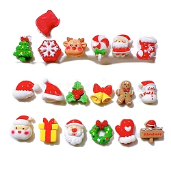 Christmas Theme Resin Cabochones, Mixed Shapes, Mixed Color, 10~15mm(PW-WG52060-01)