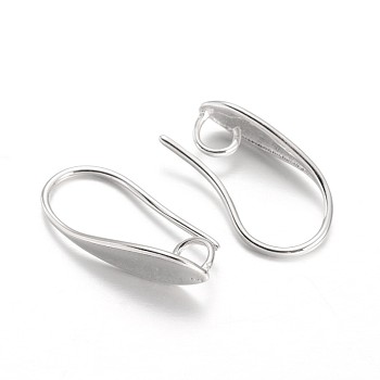 Brass Earring Hooks, with Horizontal Loop, Platinum, 18x5.5x10.5mm, Hole: 3.5mm, Pin: 1mm