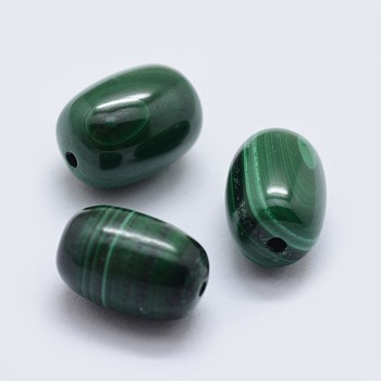 Natural Malachite Beads, Oval, 12x8~9mm, Hole: 1.2mm