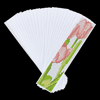 14T Cotton Bookmarks for Cross Stitch Making, Rectangle, White, 244x50x0.6mm