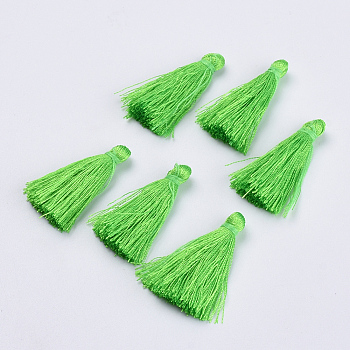 Polyester Tassel Pendant Decorations, Lime, 30~35mm