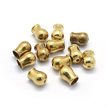 Brass Cord Ends, End Caps, Raw(Unplated), 10x7.5mm, Hole: 1.6mm, Inner Diameter: 5mm