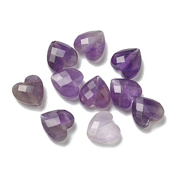 Natural Amethyst Beads, Faceted, Heart, 8x8x4.5mm, Hole: 1mm