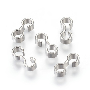 304 Stainless Steel Quick Link Connectors, Chain Findings, Number 3 Shaped Clasps, Stainless Steel Color, 3x12x5mm, Hole: 3mm