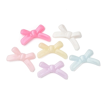 Plastic Beads, Bowknot, Mixed Color, 19x34.5x6mm, Hole: 1.9mm, about 455pcs/500g