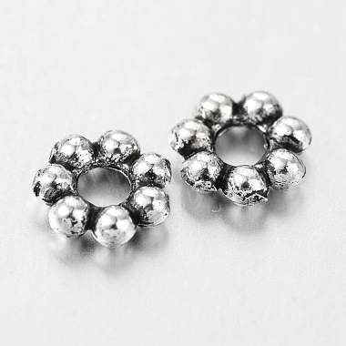 Antique Silver Tibetan Silver Daisy Spacer Beads(X-A61)-2
