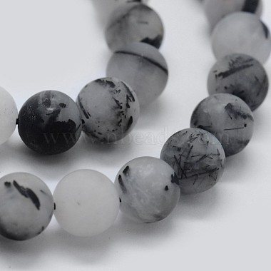 Chapelets de perles en quartz rutile noir naturel(G-F570-02-6mm)-3