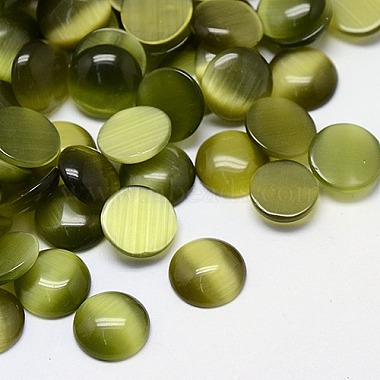 14mm Olive Half Round Glass Cabochons