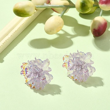boucles d'oreilles en forme de fleur en résine avec 304 épingles en acier inoxydable(EJEW-JE05359-01)-3