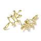 Boucles d'oreilles en forme de fleur en laiton plaqué en rack(EJEW-M237-07G)-2