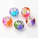Mixed Color Spray Painted Two Tone Glass Rondelle Large Hole European Beads(X-GPDL-R003-M1)-1