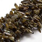 Natural Labradorite Chip Beads Strands, 8~30x5~12mm, Hole: 1mm, about 15.3 inch~15.7 inch(G-E271-17)