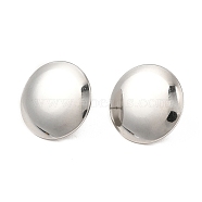 304 Stainless Steel Flat Round Stud Earrings for Women, Stainless Steel Color, 20mm, Pin: 0.8mm(EJEW-I281-06P)