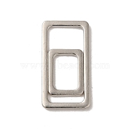 2Pcs 2 Styles Alloy Linking Rings, Cadmium Free & Lead Free, Rectangle, Platinum, 20~37.5x15~20x1.5mm, Inner Diameter: 15~32.5x9.5~15mm, 1pc/style(FIND-A038-37P)