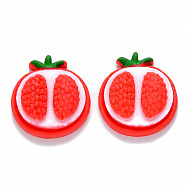 Resin Decoden Cabochons, Imitation Food, Pomegranate, Red, 21x19x7mm(CRES-N022-54)