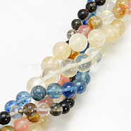 Watermelon Stone Glass Beads Strands, Round, Mixed Color, 6mm, Hole: 1mm, about 65pcs/strand, 15.5 inch(G-G152-6mm-M)
