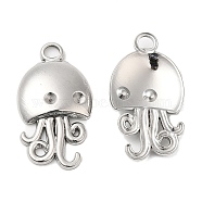 304 Stainless Steel Pendant Rhinestone Settings, Octopus Charm, Stainless Steel Color, 24x13x3mm, Hole: 3mm, Fit for rhinestone: 2mm(STAS-Z041-20P)