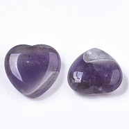 Natural Amethyst Heart Love Stone, Pocket Palm Stone for Reiki Balancing, 30x30.5x12.5mm(G-R461-06F)