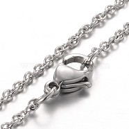 Stainless Steel Cable Chain Bracelets, with Lobster Claw Clasps, Stainless Steel Color, 7-1/4 inch(185mm)(X-BJEW-JB01930)