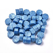 Sealing Wax Particles, for Retro Seal Stamp, Octagon, Steel Blue, 9mm, about 1500pcs/500g(DIY-E033-A06)