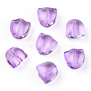 Spray Painted Transparent Glass Beads, Tulip Flower, Medium Orchid, 9x9x5.5mm, Hole: 1mm(GLAA-T022-26-A02)