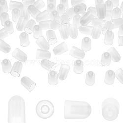 100Pcs Transparent Plastic Syringe Tip Cap, Dispensing Needle Tip Cap, White, 17x11mm, Inner Diameter: 4mm(AJEW-OC0002-97)