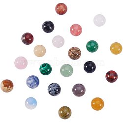 Natural & Synthetic Gemstone Stone Beads, Gemstone Sphere, for Wire Wrapped Pendants Making, No Hole/Undrilled, Round, Mixed Color, 10mm, 100pcs(G-NB0001-49)