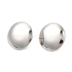 Non-Tarnish 304 Stainless Steel Flat Round Stud Earrings for Women, Stainless Steel Color, 20mm, Pin: 0.8mm(EJEW-I281-06P)