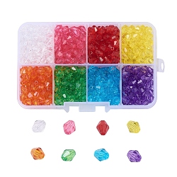 Transparent Acrylic Beads, Bicone, Faceted, Mixed Color, 6x5.5mm, Hole: 2mm, 728pcs/box(TACR-X0001-05-6mm)