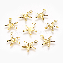 Starfish/Sea Stars Alloy Pendant Rhinestone Settings, Lead Free and Cadmium Free, Golden, about 22mm long, 19.5mm wide, 2mm thick, hole: 2mm(EA4033Y-G)
