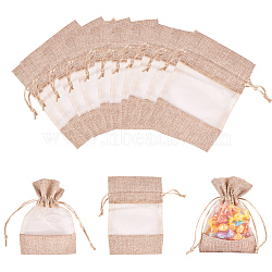 PandaHall Elite Cotton Packing Pouches, Drawstring Bags, Tan, 14~15x10~11cm, 20pcs/set(OP-PH0001-05B)