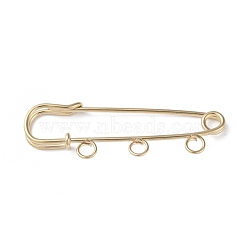 Rack Plating Iron Brooch Findings, 3-Holes Kilt Pins for Lapel Pins Makings, Light Gold, 50x17x5mm, Hole: 3.5mm(FIND-D036-03KCG-01)