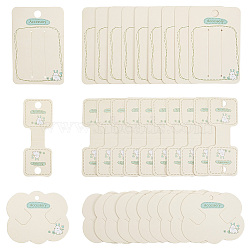 Nbeads 150Pcs 3 Styles Paper Hair Clip Display Cards, Hair Barrettes Jewelry Hair Accessories, Rectangle & Cloud & Square, Antique White, 7~10x3.8~8.4x0.04cm, Hole: 5.6~9mm, 50pcs/style(CDIS-NB0001-37)