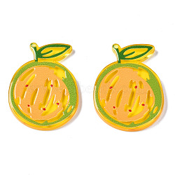 Translucent Acrylic Pendants, 3D Printed, Watermelon, Yellow, 35.5x25.5x3mm, Hole: 1.2mm(TACR-T021-47A)