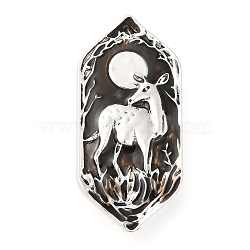 Animal Enamel Safety Pin Brooch, Antique Silver Alloy Brooch for Backpack Clothes, Deer, 40x18.5x2mm(JEWB-H013-02AS-02)