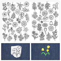 Water Soluble Fabric, Wash Away Embroidery Stabilizer, Flower, 212x289x0.2mm(DIY-WH0320-48B)