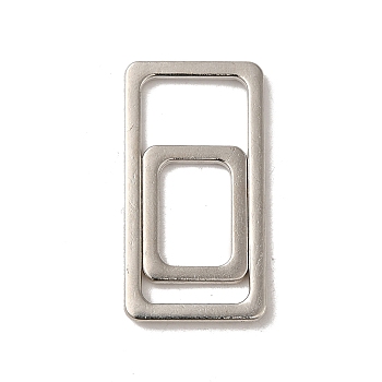 2Pcs 2 Styles Alloy Linking Rings, Cadmium Free & Lead Free, Rectangle, Platinum, 20~37.5x15~20x1.5mm, Inner Diameter: 15~32.5x9.5~15mm, 1pc/style