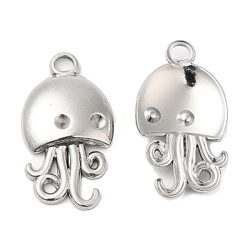304 Stainless Steel Pendant Rhinestone Settings, Octopus Charm, Stainless Steel Color, 24x13x3mm, Hole: 3mm, Fit for rhinestone: 2mm